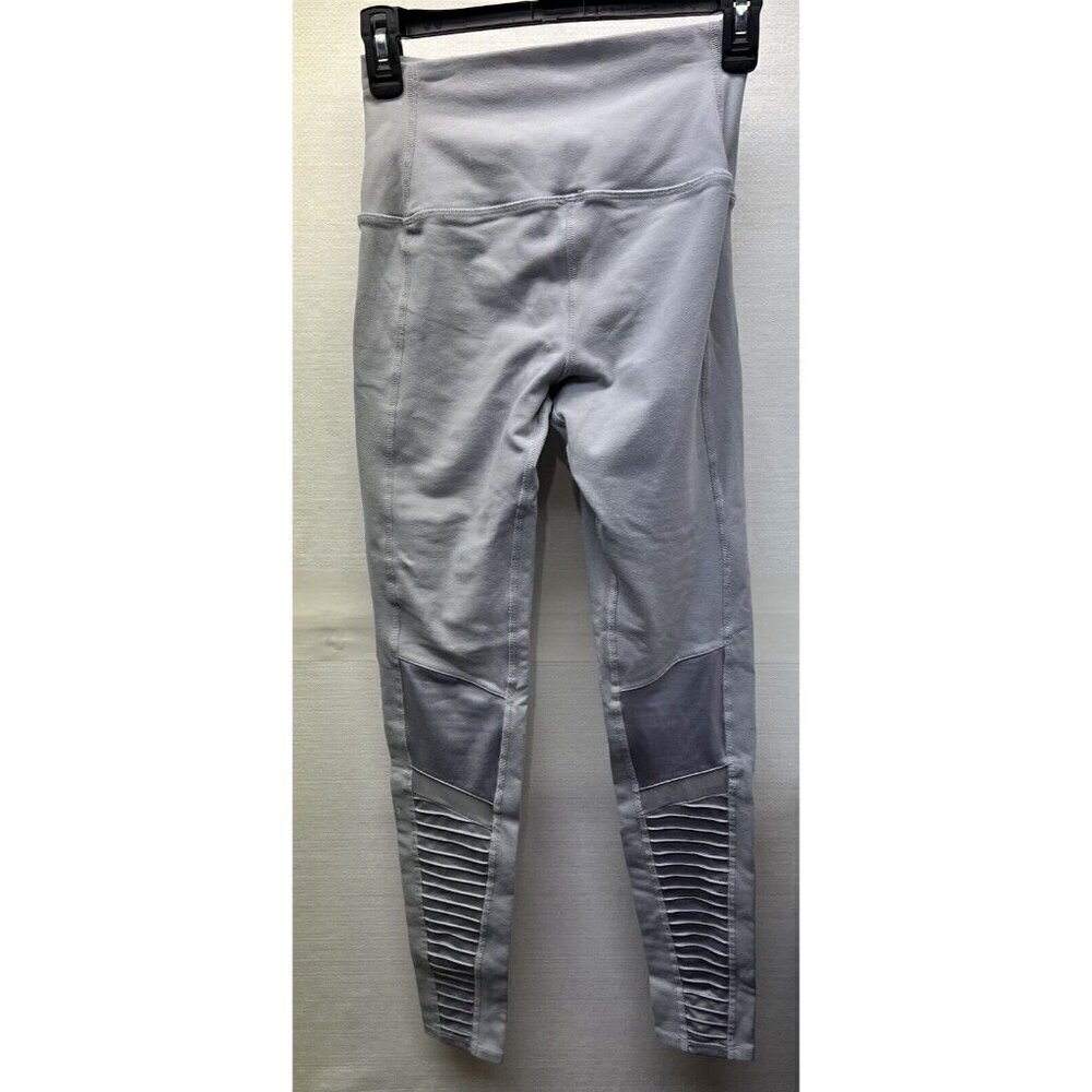 Alo Yoga Moto Leggings Size Small light gray Woman’s Textured High Waisted - Picture 2 of 11